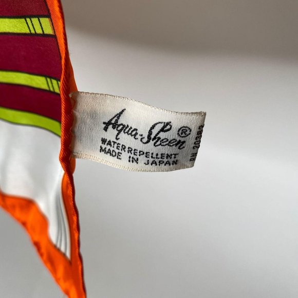 Aqua Sheen Water Repellent Vintage Scarf - Picture 3 of 15